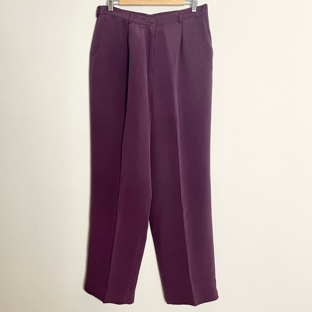 DUE PER DUE Vintage Pleated Front Silk Trousers